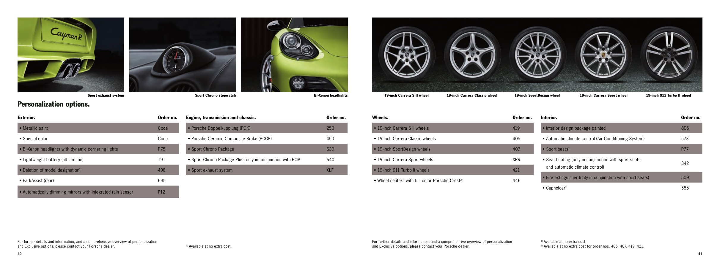 2011 Porsche Cayman R Brochure Page 1